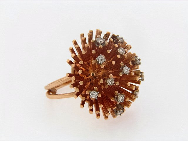 14K-RG+YG STARBURST DIAMOND RING | 18 Karat Appraisers | Beverly Hills, CA | Fine Jewelry