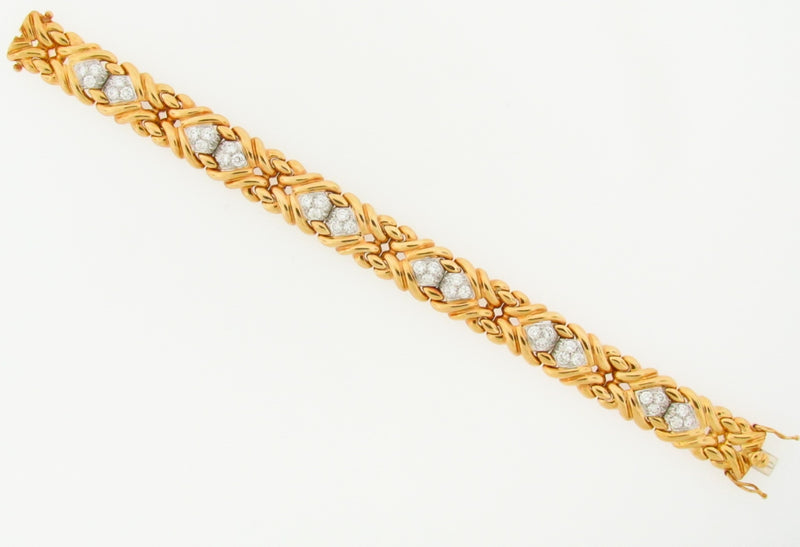 18K YELLOW GOLD DIAMOND BRACELET | 18 Karat Appraisers | Beverly Hills, CA | Fine Jewelry