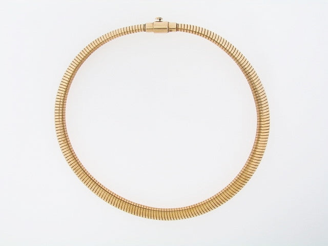 14K-YG TUBOGAS STYLE NECKLACE | 18 Karat Appraisers | Beverly Hills, CA | Fine Jewelry