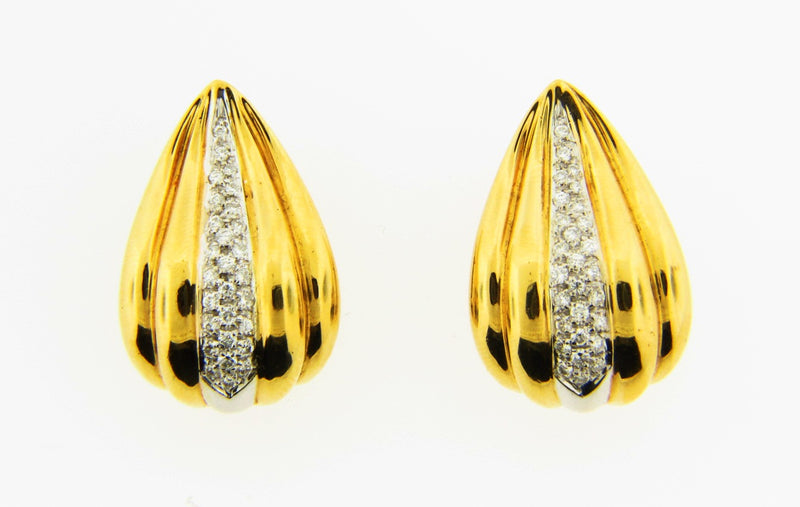 18K Yellow Gold Diamond Earrings | 18 Karat Appraisers | Beverly Hills, CA | Fine Jewelry