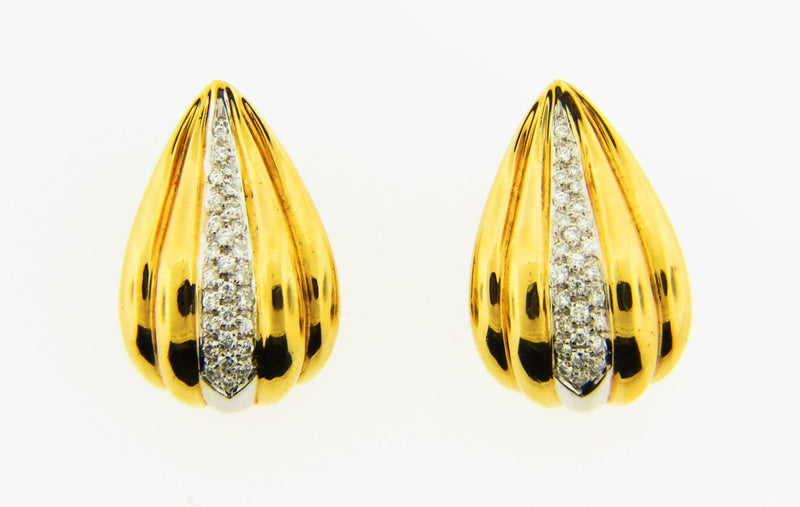 18K Yellow Gold Diamond Earrings | 18 Karat Appraisers | Beverly Hills, CA | Fine Jewelry