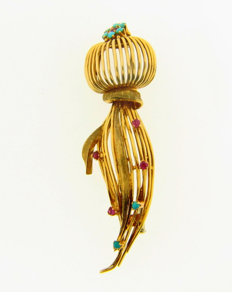 18K Yellow Gold Brooch | 18 Karat Appraisers | Beverly Hills, CA | Fine Jewelry