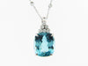 18K White Gold Aquamarine and Diamond Pendant | 18 Karat Appraisers | Beverly Hills, CA | Fine Jewelry