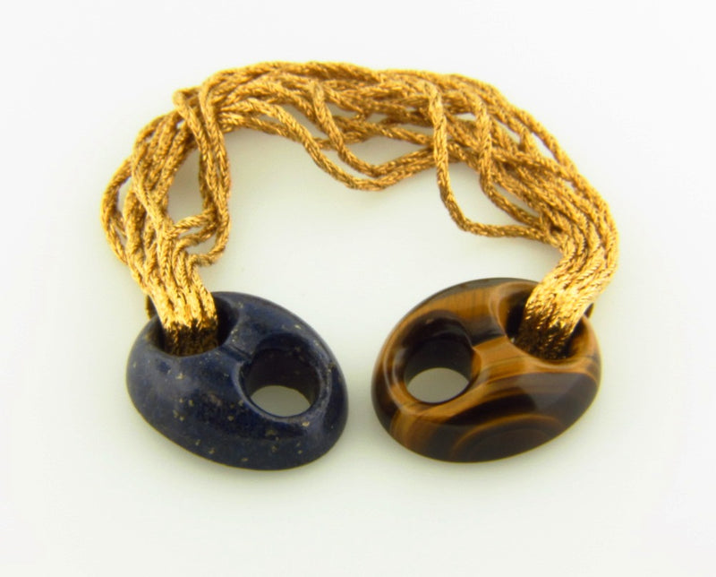 18K Yellow Gold, Lapis Lazuli and Tiger's Eye Bracelet | 18 Karat Appraisers | Beverly Hills, CA | Fine Jewelry
