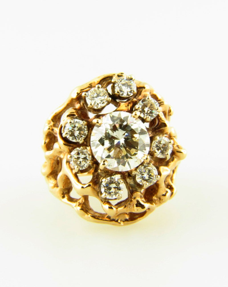 14K Yellow Gold Diamond Cluster Ring | 18 Karat Appraisers | Beverly Hills, CA | Fine Jewelry