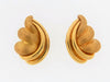 18K-YG TEXTURED GOLD EARCLIPS BY "HENRY DUNAY"