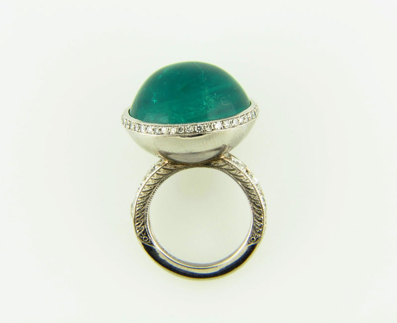 Platinum, Emerald and Diamond Ring | 18 Karat Appraisers | Beverly Hills, CA | Fine Jewelry