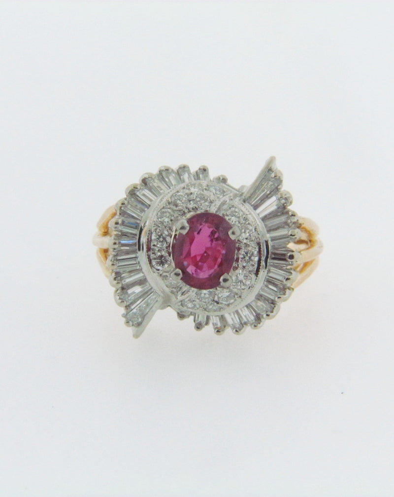14K-YG+WG RUBY AND DIAMOND RING | 18 Karat Appraisers | Beverly Hills, CA | Fine Jewelry