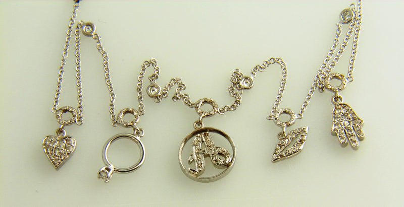 14K White Gold, Diamond Charm Necklace | 18 Karat Appraisers | Beverly Hills, CA | Fine Jewelry