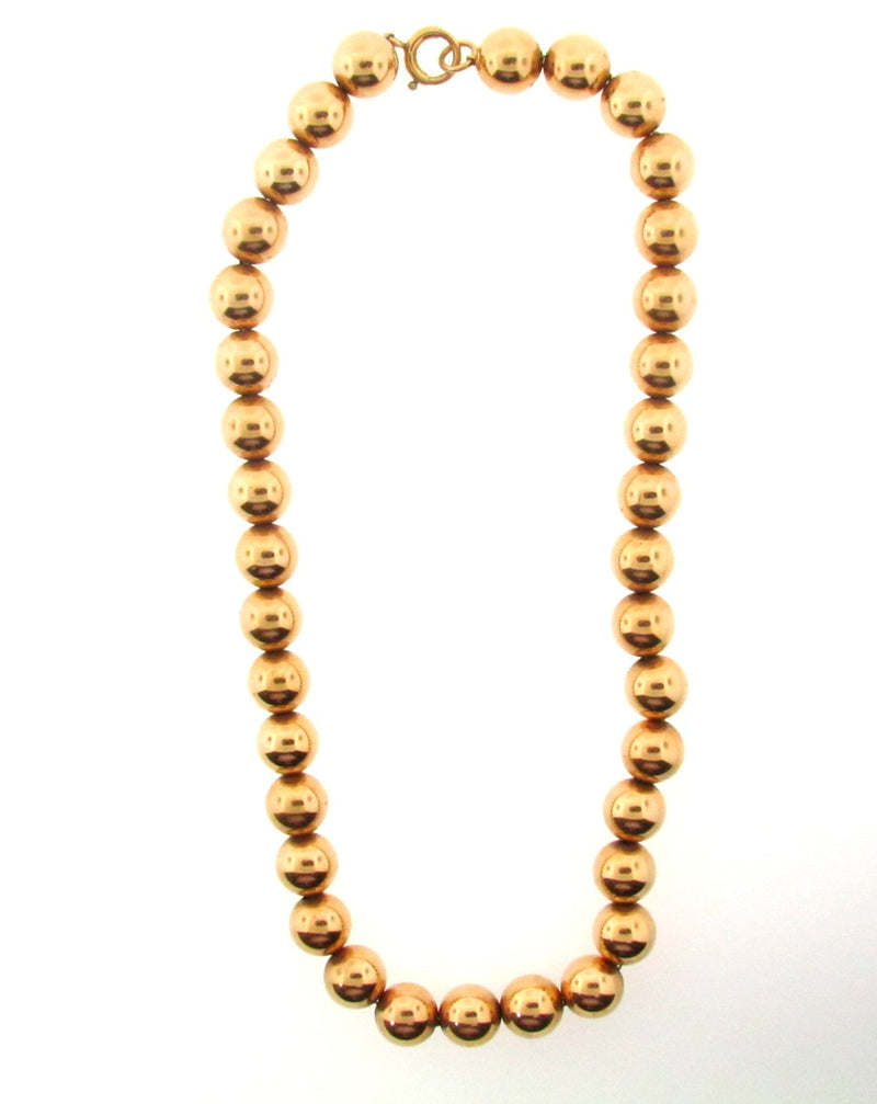 Textured 14 Karat Yellow Gold Bead Necklace – Bardys Estate Jewelry