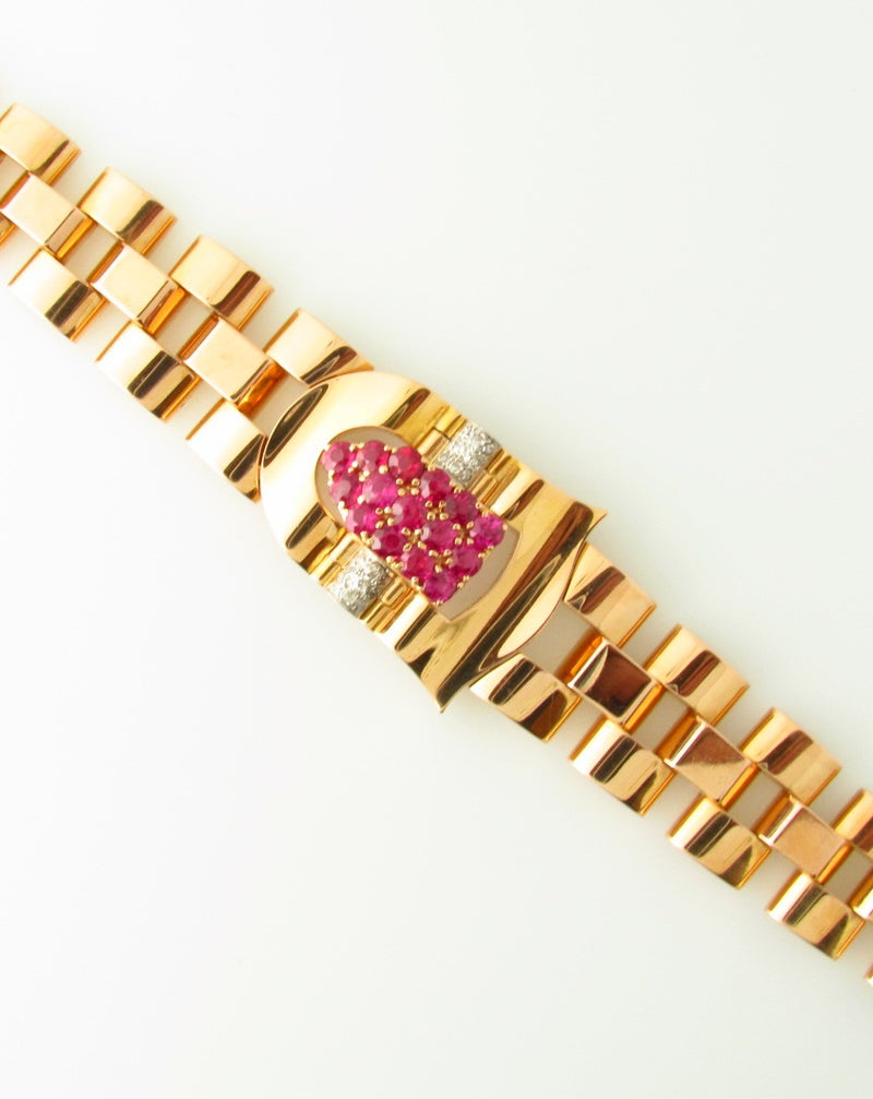 18K Rose Gold Ruby and Diamond Bracelet | 18 Karat Appraisers | Beverly Hills, CA | Fine Jewelry