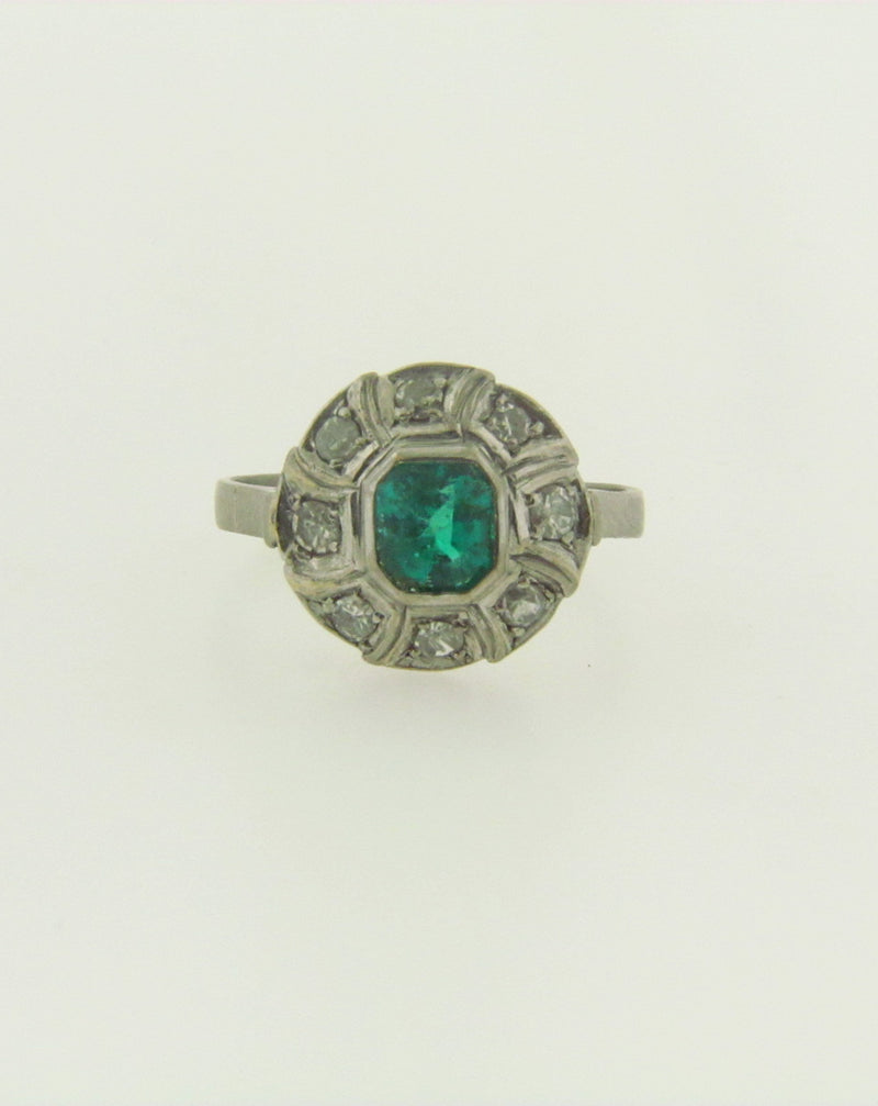 18K White Gold Emerald and Diamond Ring | 18 Karat Appraisers | Beverly Hills, CA | Fine Jewelry