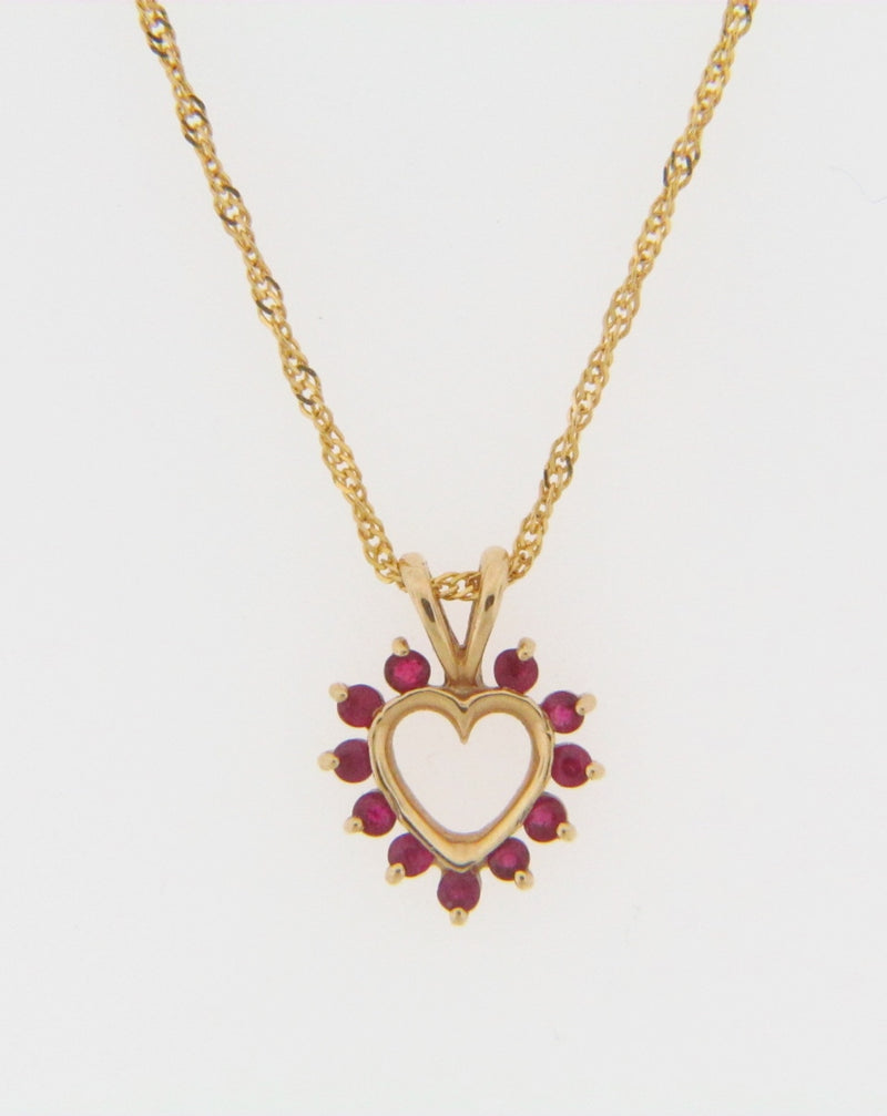 14K-YG RUBY HEART PENDANT | 18 Karat Appraisers | Beverly Hills, CA | Fine Jewelry
