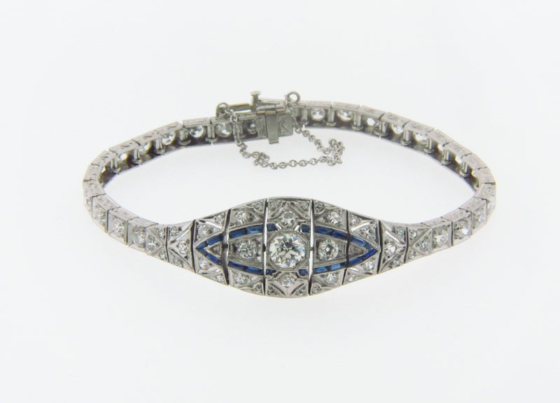 Art deco diamond discount and sapphire bracelet