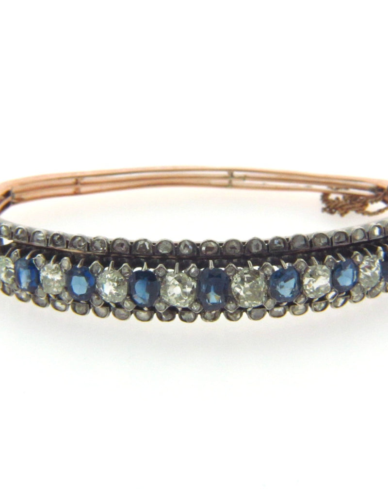 Silver Topped gold, Sapphire and Diamond Bracelet | 18 Karat Appraisers | Beverly Hills, CA | Fine Jewelry