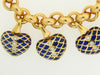 18K YELLOW GOLD BLUE ENAMEL AND DIAMOND NECKLACE | 18 Karat Appraisers | Beverly Hills, CA | Fine Jewelry
