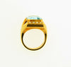 18K Yellow Gold, Aquamarine and Diamond Ring | 18 Karat Appraisers | Beverly Hills, CA | Fine Jewelry