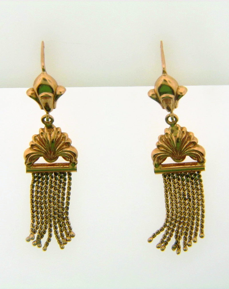 18K Yellow Gold Dangling Tassle Earrings | 18 Karat Appraisers | Beverly Hills, CA | Fine Jewelry