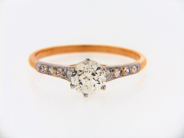 18K-YG+WG DIAMOND SOLITAIRE RING | 18 Karat Appraisers | Beverly Hills, CA | Fine Jewelry