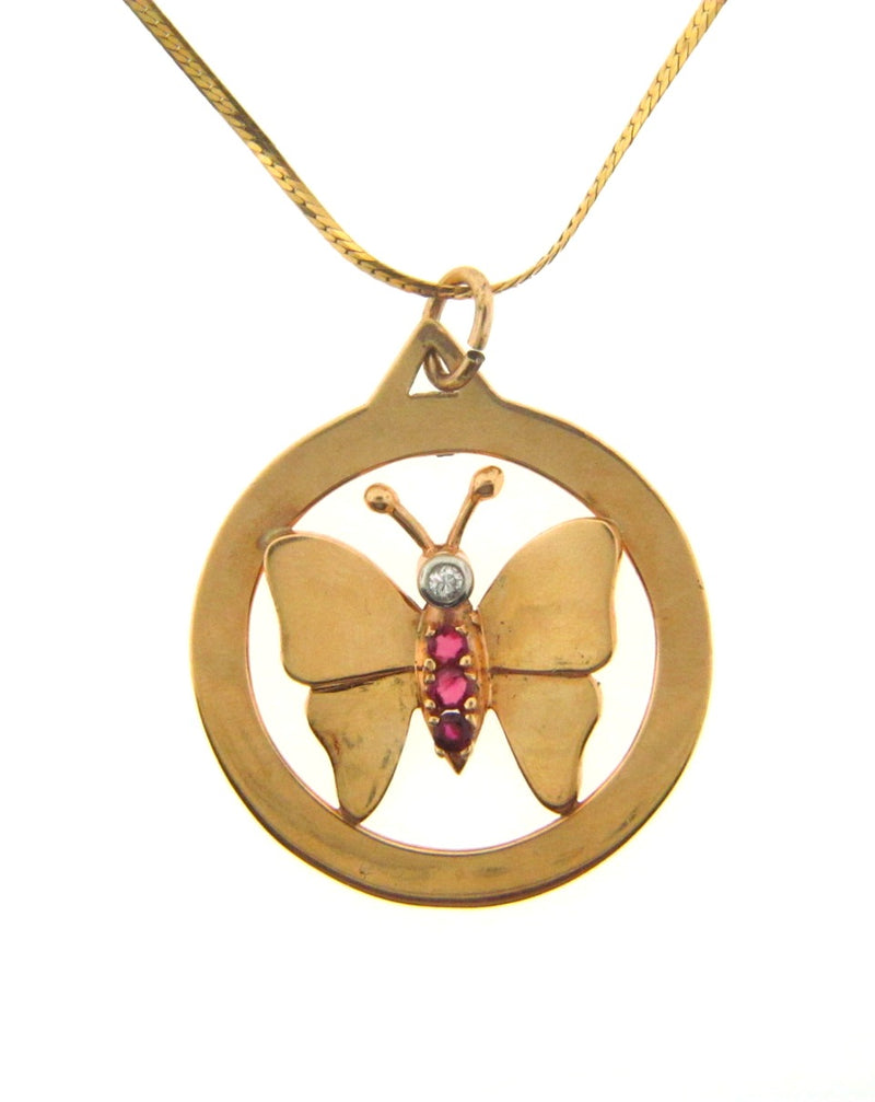 14K Yellow Gold Butterfly Pendant | 18 Karat Appraisers | Beverly Hills, CA | Fine Jewelry