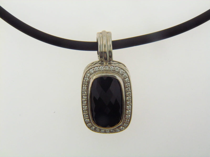 Silver Onyx and Diamond Pendant by "David Yurman" | 18 Karat Appraisers | Beverly Hills, CA | Fine Jewelry