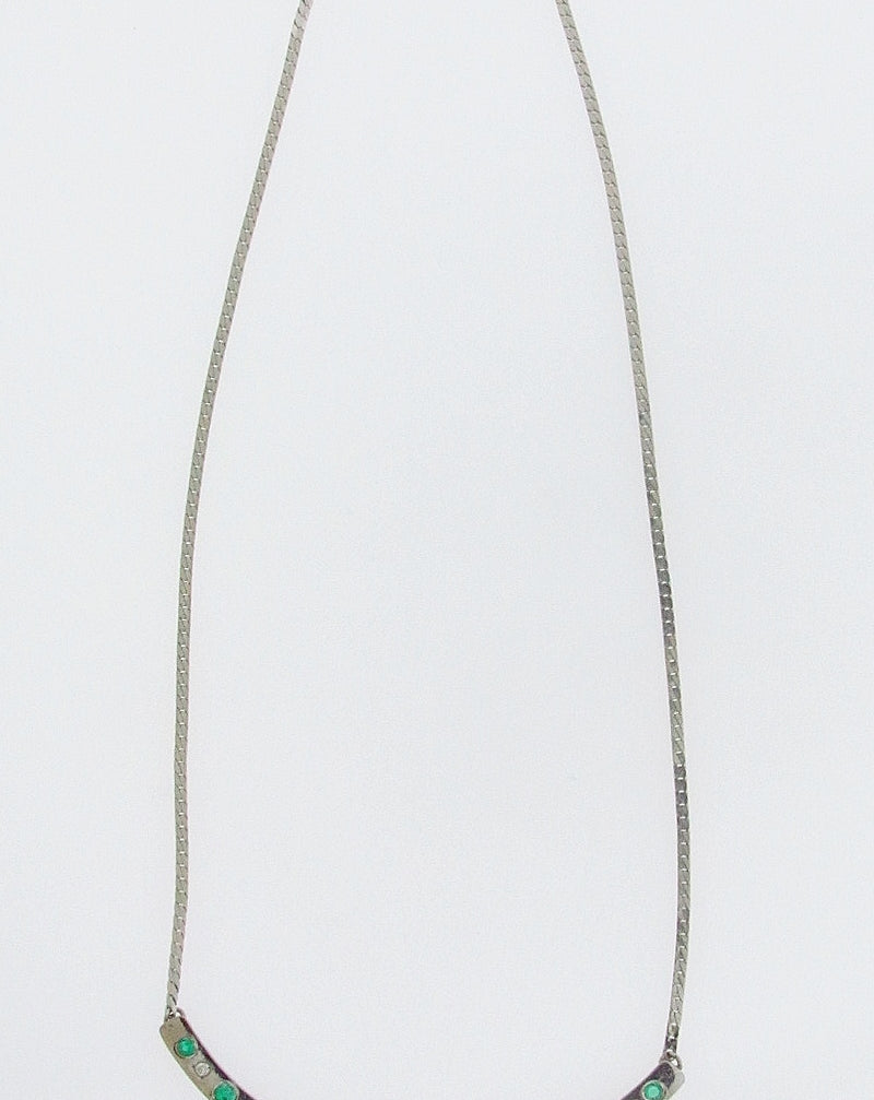 14K WHITE GOLD EMERALD AND DIAMOND NECKLACE | 18 Karat Appraisers | Beverly Hills, CA | Fine Jewelry
