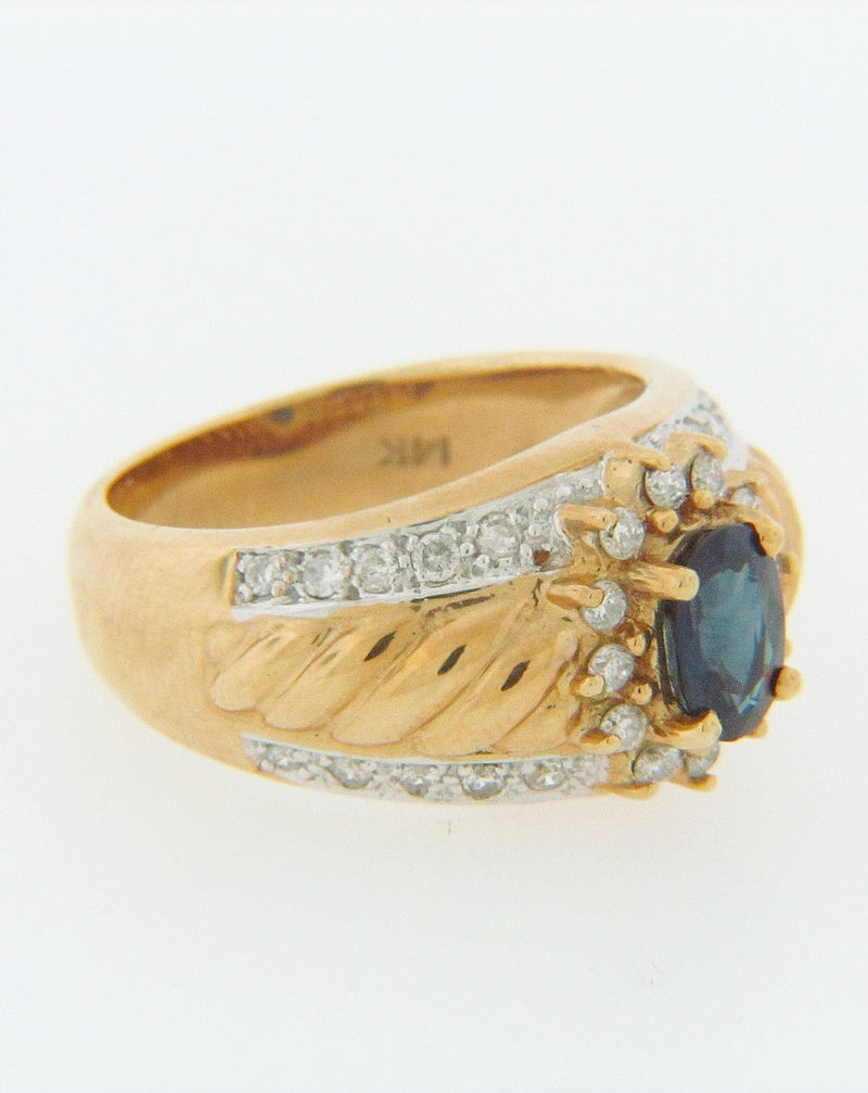 14K-YG SAPPHIRE AND DIAMOND RING | 18 Karat Appraisers | Beverly Hills, CA | Fine Jewelry