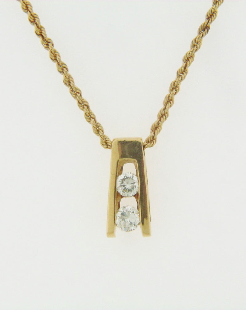 14K YELLOW GOLD DIAMOND PENDANT | 18 Karat Appraisers | Beverly Hills, CA | Fine Jewelry