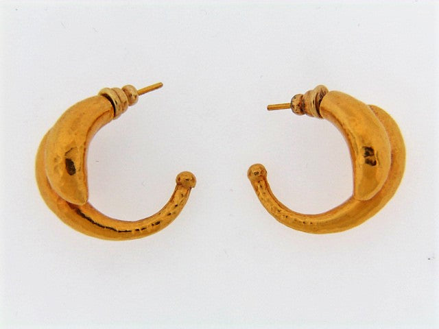 18K-YG HALF-HOOP EARRINGS