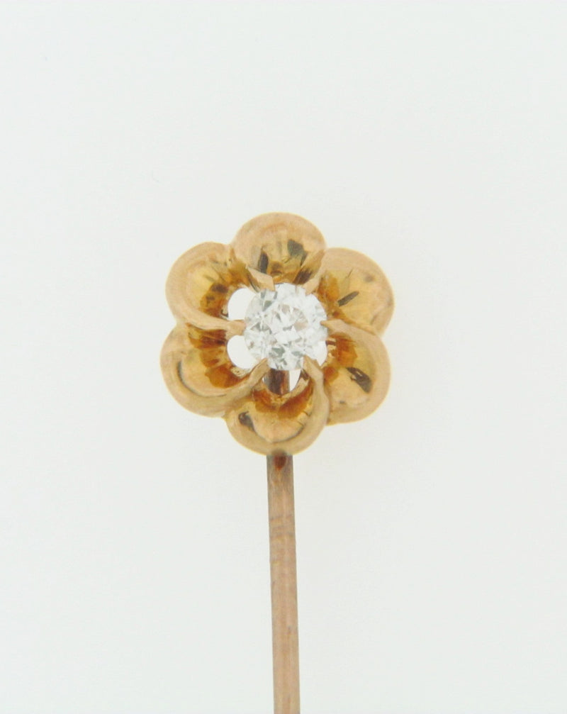 14K YELLOW GOLD DIAMOND PIN | 18 Karat Appraisers | Beverly Hills, CA | Fine Jewelry