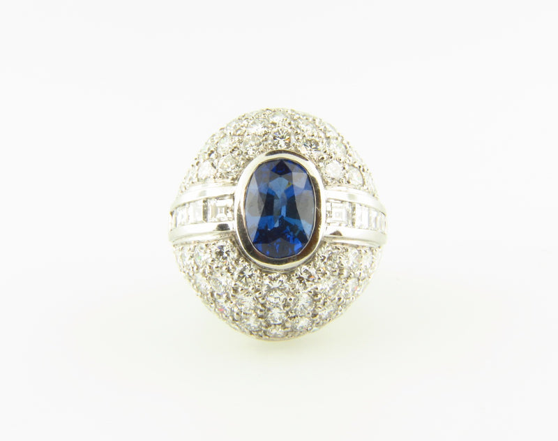 Platinum Sapphire and Diamond Ring | 18 Karat Appraisers | Beverly Hills, CA | Fine Jewelry