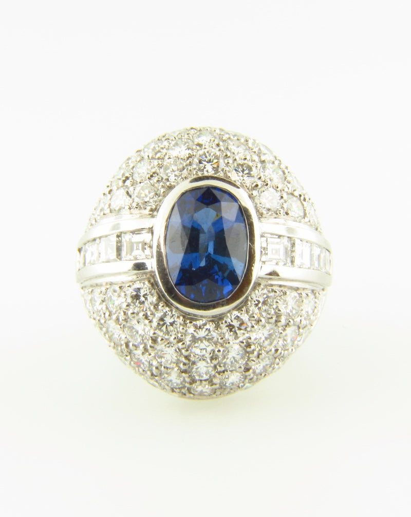 Platinum Sapphire and Diamond Ring | 18 Karat Appraisers | Beverly Hills, CA | Fine Jewelry