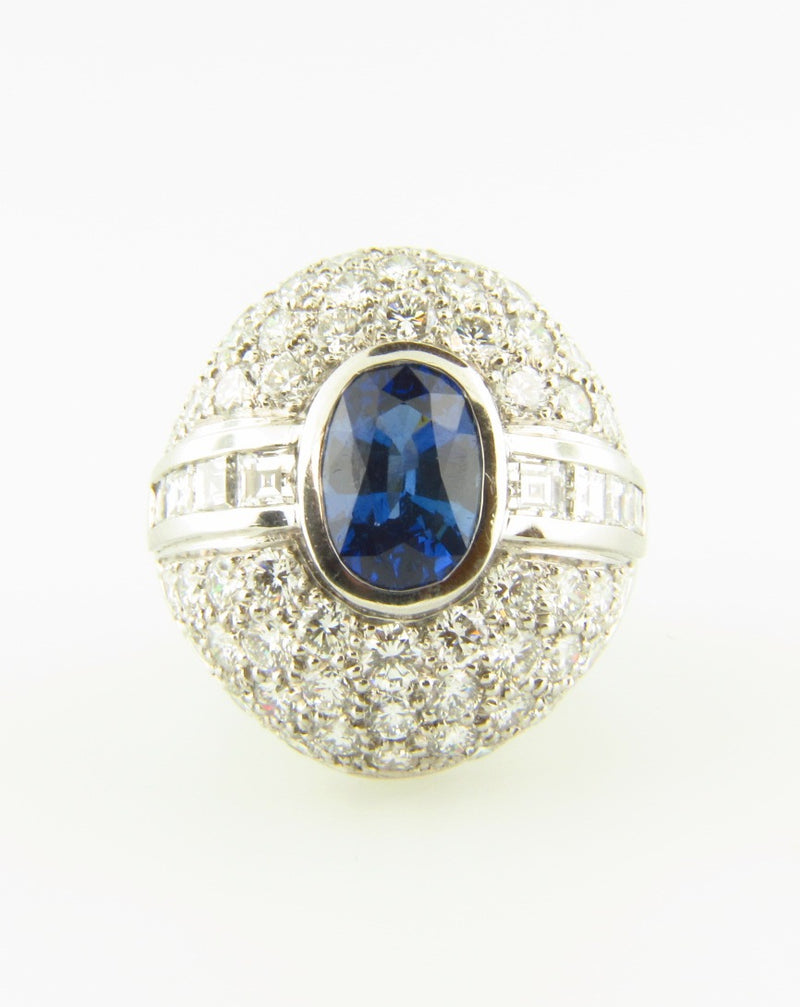 Platinum Sapphire and Diamond Ring | 18 Karat Appraisers | Beverly Hills, CA | Fine Jewelry