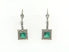 18K-WG EMERALD AND DIAMOND DANGLING EARRINGS
