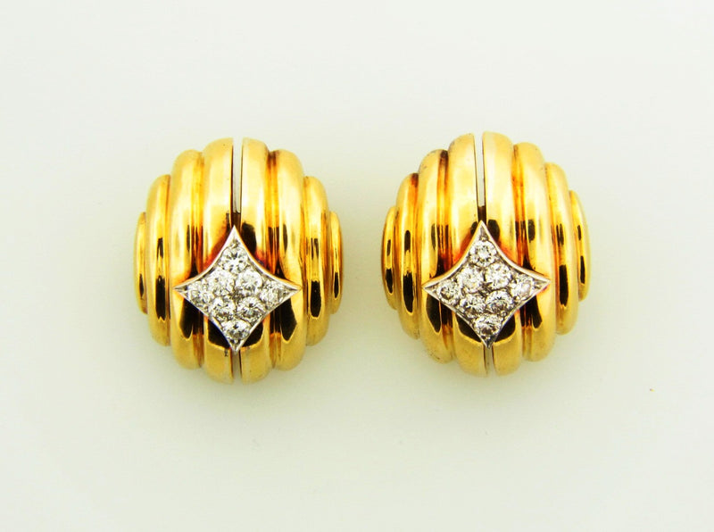18K Yellow Gold, Diamond Earrings | 18 Karat Appraisers | Beverly Hills, CA | Fine Jewelry
