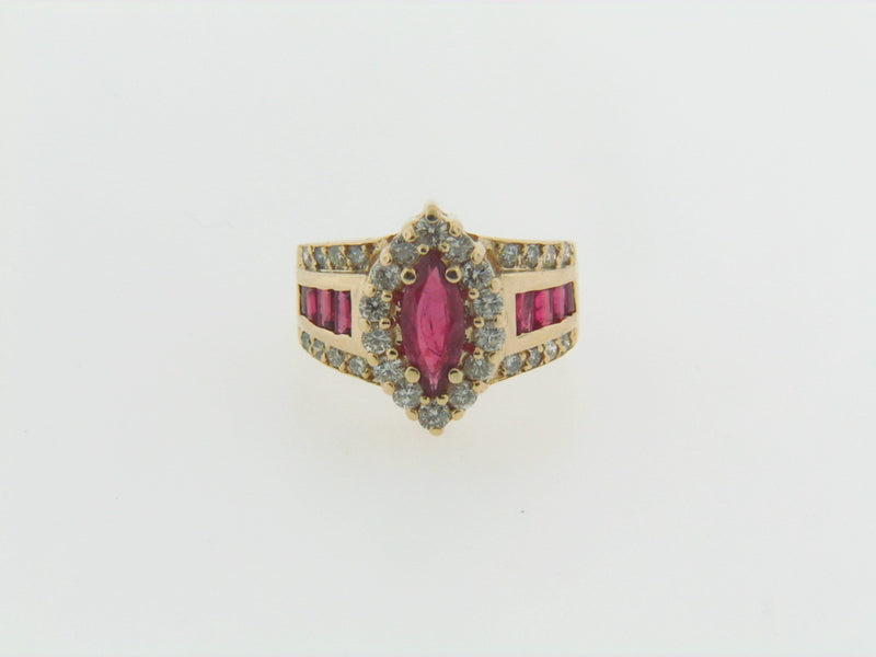 14K YELLOW GOLD RUBY AND DIAMOND RING | 18 Karat Appraisers | Beverly Hills, CA | Fine Jewelry