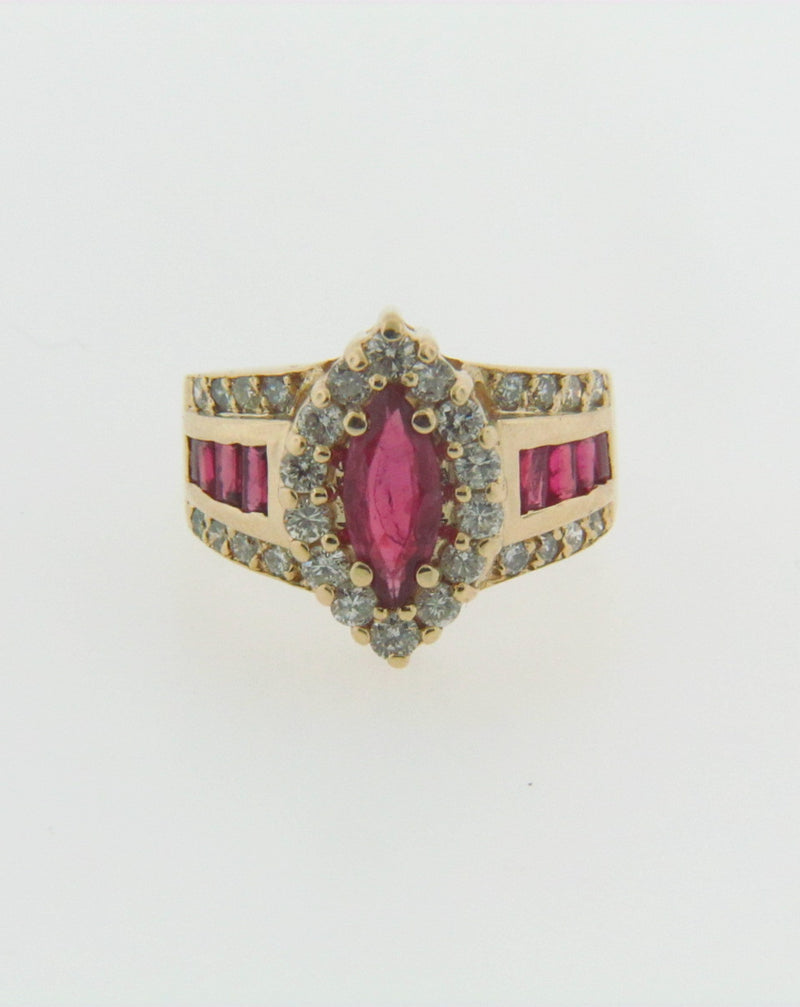 14K YELLOW GOLD RUBY AND DIAMOND RING | 18 Karat Appraisers | Beverly Hills, CA | Fine Jewelry