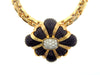 18K Yellow Gold, Onyx and Diamond Brooch with Pearl Necklace | 18 Karat Appraisers | Beverly Hills, CA | Fine Jewelry