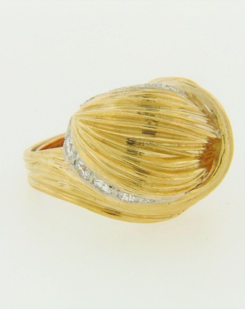 18K YELLOW GOLD DIAMOND KNOT RING | 18 Karat Appraisers | Beverly Hills, CA | Fine Jewelry