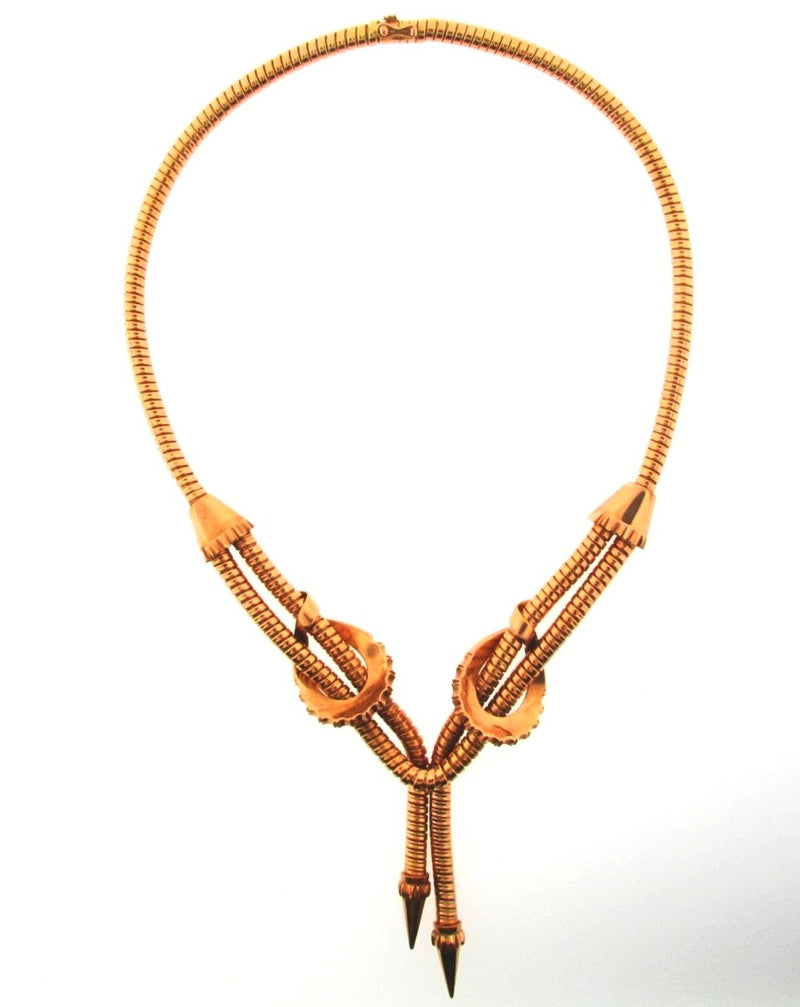 18K ROSE GOLD TUBOGAS NECKLACE | 18 Karat Appraisers | Beverly Hills, CA | Fine Jewelry