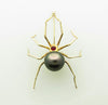 18K Yellow and White Gold, Pearl, Ruby, and Diamond Spider Brooch | 18 Karat Appraisers | Beverly Hills, CA | Fine Jewelry