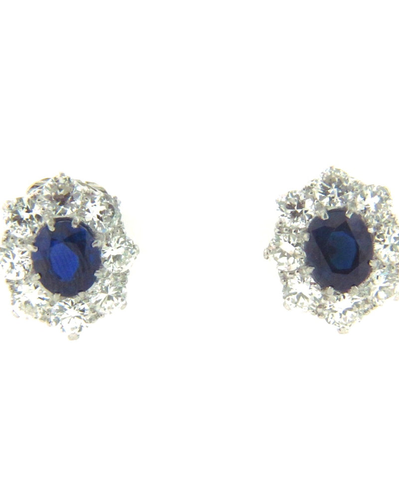 Platinum Sapphire and Diamond Earrings | 18 Karat Appraisers | Beverly Hills, CA | Fine Jewelry