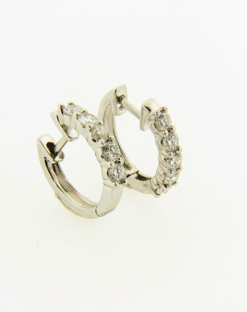 Platinum Diamond Half-Hoop Earrings | 18 Karat Appraisers | Beverly Hills, CA | Fine Jewelry