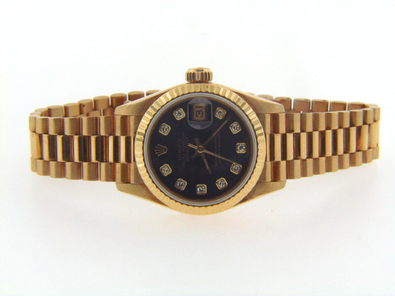 Ladies 18K Yellow Gold Rolex President Wristwatch