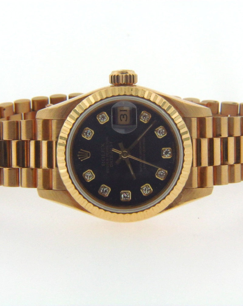 Ladies 18K Yellow Gold Rolex President Wristwatch