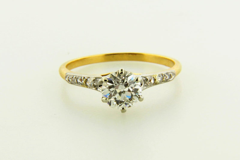 Victorian 18K Yellow Gold, Diamond Solitaire Ring | 18 Karat Appraisers | Beverly Hills, CA | Fine Jewelry