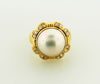 18K-YG MABE PEARL AND DIAMOND RING