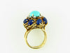 18K Yellow Gold, Turquoise, Lapis Lazuli, and Diamond Ring