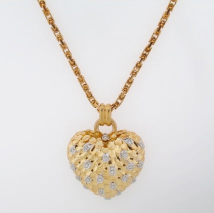 18K-YG DIAMOND HEART PENDANT