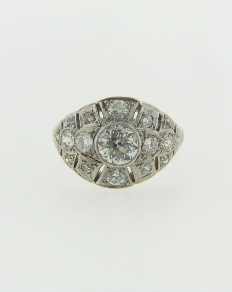 PLATINUM DIAMOND BOMBE RING | 18 Karat Appraisers | Beverly Hills, CA | Fine Jewelry